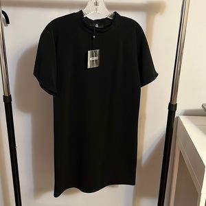 Black short sleeve oversized T-shirt dress